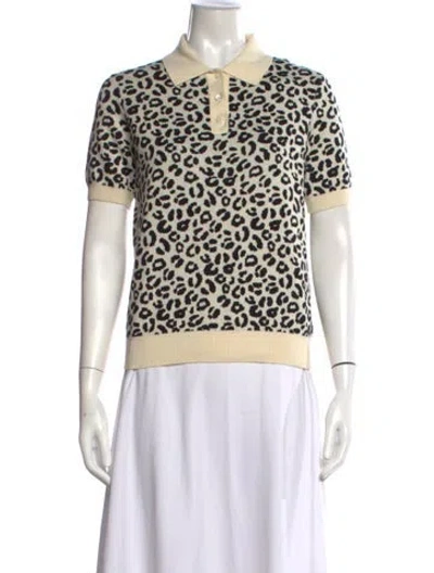 Pre-owned Sandy Liang Animal Print Sweater W/ Tags In Neutral