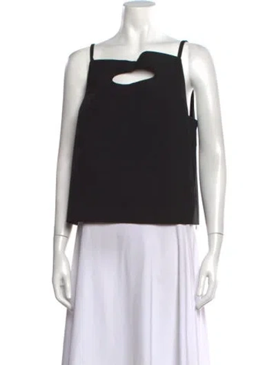 Pre-owned Sandy Liang Asymmetrical Sleeveless Top W/ Tags In Black