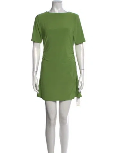 Pre-owned Sandy Liang Bateau Neckline Mini Dress In Green