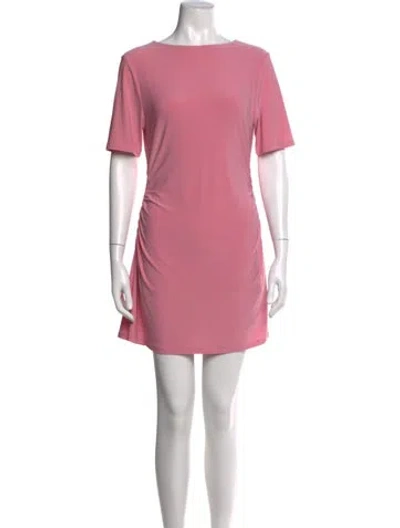 Pre-owned Sandy Liang Bateau Neckline Mini Dress In Pink