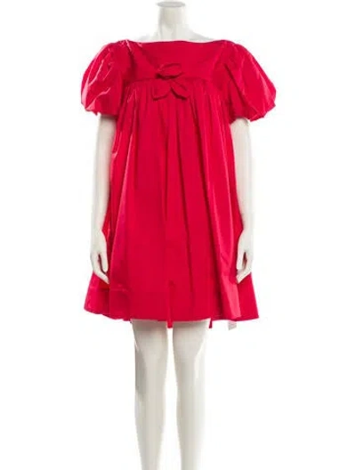 Pre-owned Sandy Liang Bateau Neckline Mini Dress W/ Tags In Red
