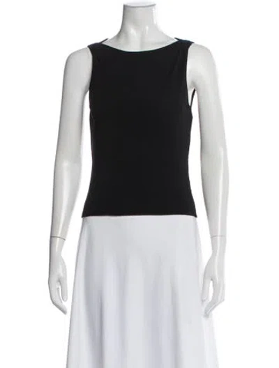 Pre-owned Sandy Liang Bateau Neckline Sleeveless Top W/ Tags In Black