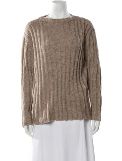 Pre-owned Sandy Liang Bateau Neckline Sweater In Neutral