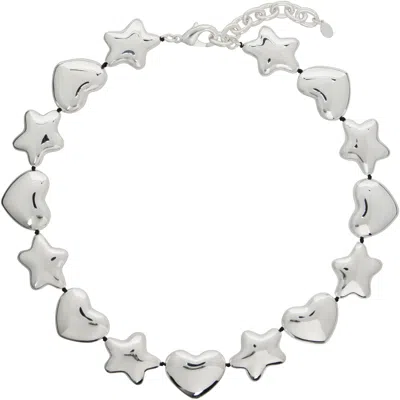 Sandy Liang Beans Necklace In Silver