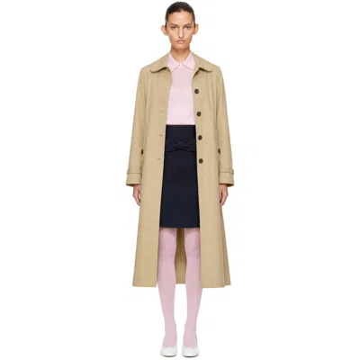 Sandy Liang Beige Ballena Trench Coat In Neutral