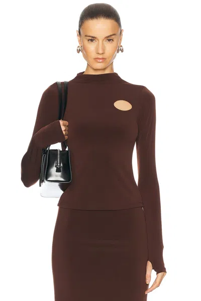 Sandy Liang Bella Top In Dark Brown