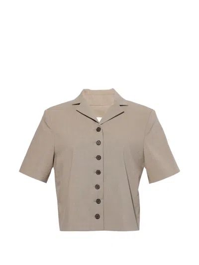 Sandy Liang Beverly Short-sleeve Jacket In Neutral