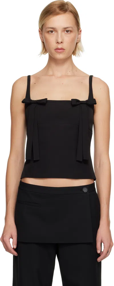 Sandy Liang Black Amelie Tank Top