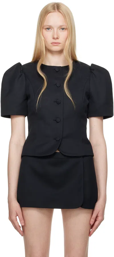 Sandy Liang Black Bonny Blouse