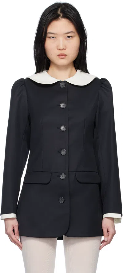 Sandy Liang Black Gwen Blazer