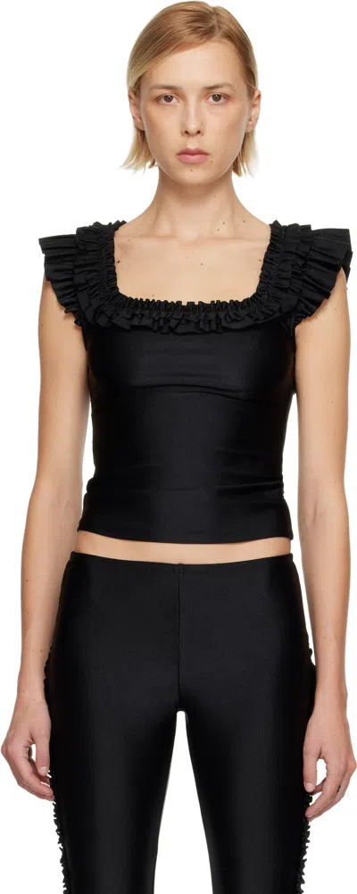 Sandy Liang Black Kale Tank Top