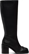 Sandy Liang Black Knee High Pointe Boots In Multi
