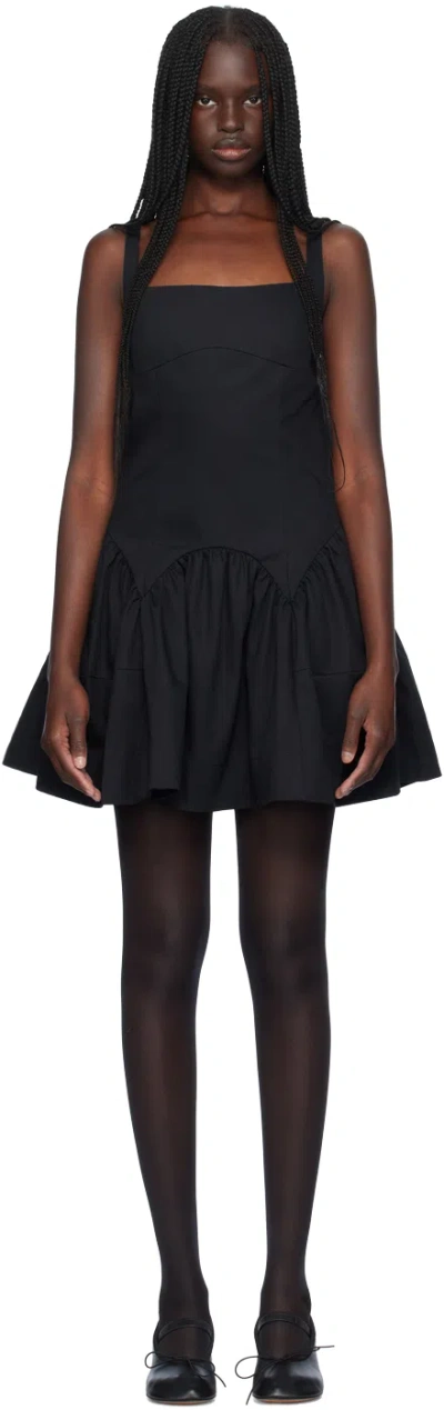 Sandy Liang Black Koss Minidress In 001 Black