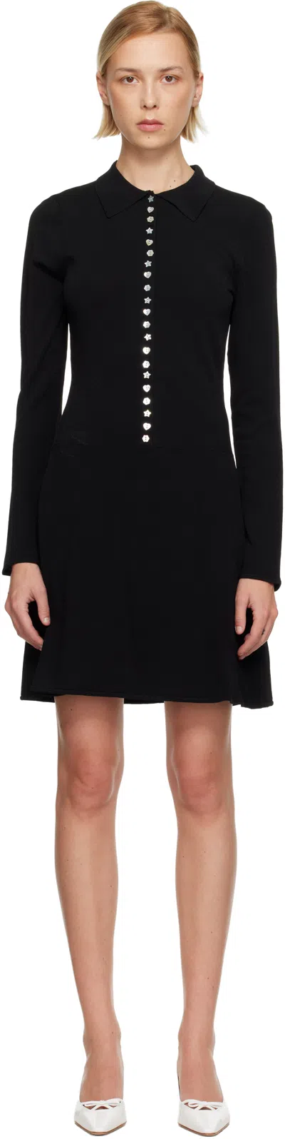 Sandy Liang Black Lori Midi Dress