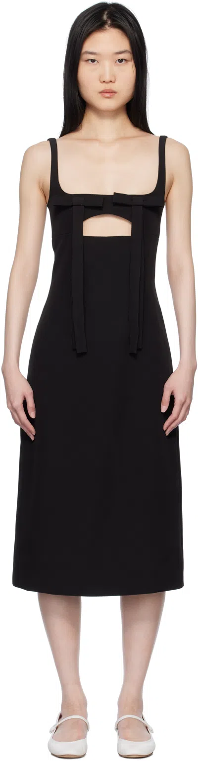 Sandy Liang Black Machu Midi Dress