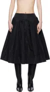 Sandy Liang Black Torcello Midi Skirt In Black