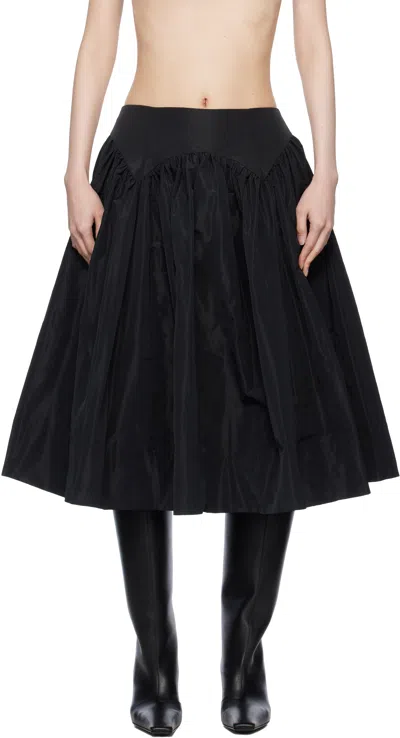 SANDY LIANG BLACK MURANO MIDI SKIRT