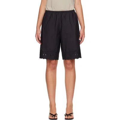 Sandy Liang Black Pepita Shorts