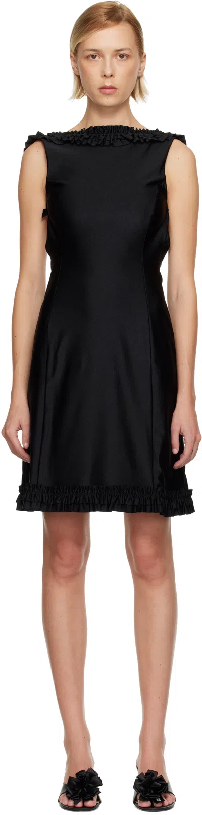 Sandy Liang Black Prim Midi Dress