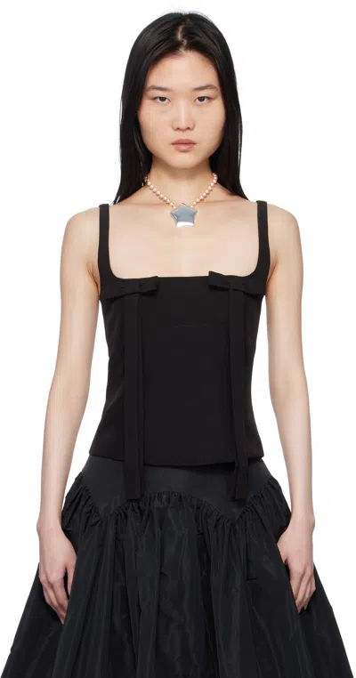 Sandy Liang Black Teacup Tank Top