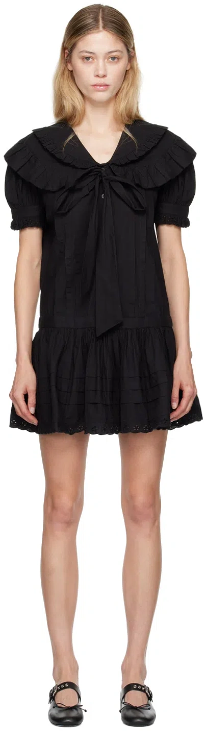 Sandy Liang Black Toki Minidress In 001 Black