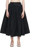 Sandy Liang Black Torcello Midi Skirt
