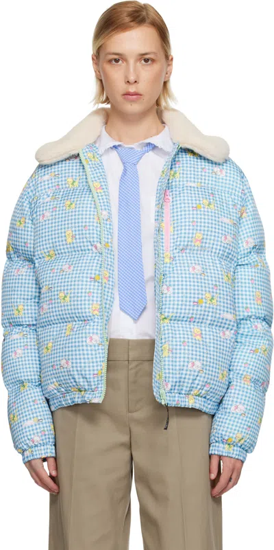 Sandy Liang Blue Benny Puffer Jacket In Multi