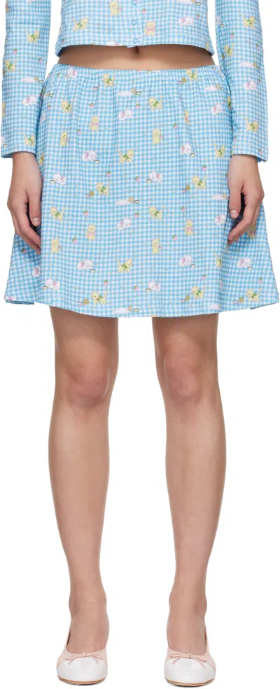Sandy Liang Blue Blip Miniskirt In Multi