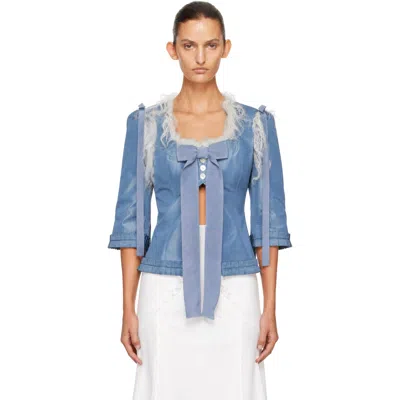 Sandy Liang Blue Josie Blouse