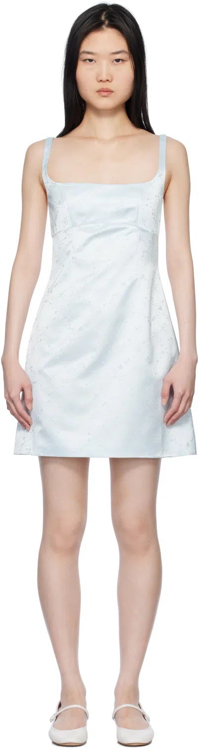 Sandy Liang Blue Melrose Minidress In Ice Blue