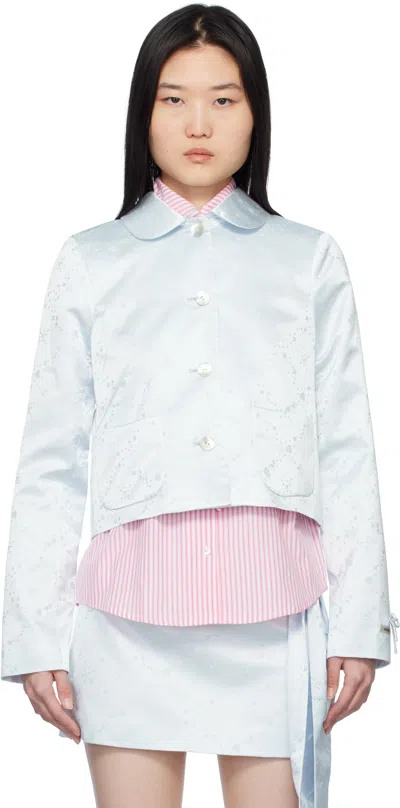 Sandy Liang Blue Shelby Jacket In Ice Blue