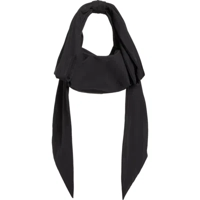Sandy Liang Bow Satin Belt Bag In Black