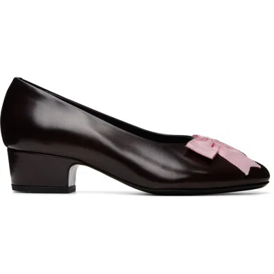 Sandy Liang Brown Antonia 40 Heels In Burgundy