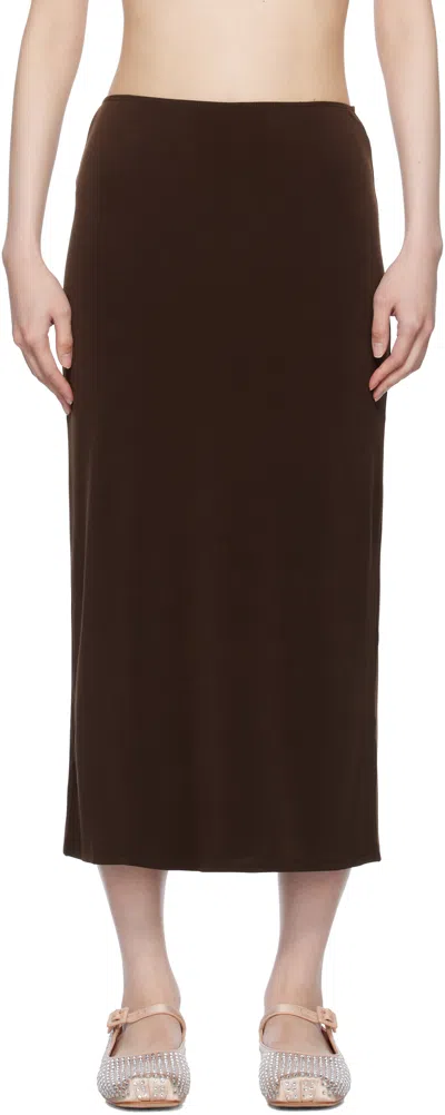 Sandy Liang Brown Axew Maxi Skirt In Dark Brown
