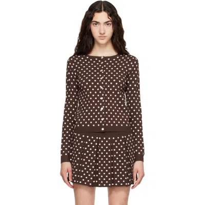 Sandy Liang Brown Fable Cardigan In Multi