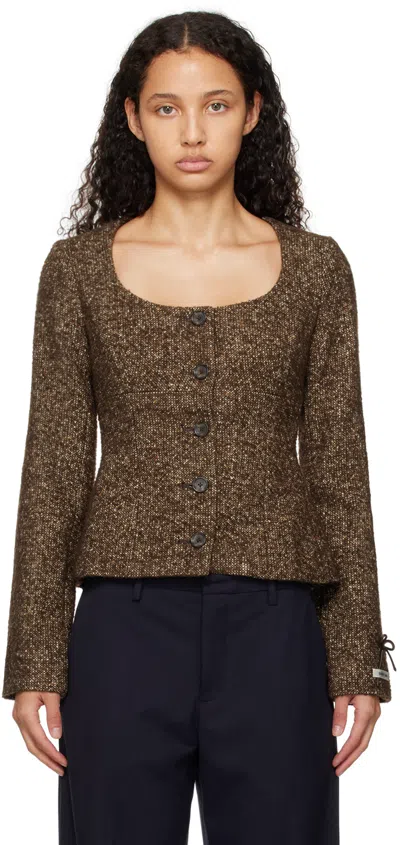 Sandy Liang Brown Grappa Jacket In 203 Espresso