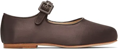 Sandy Liang Brown Mary Jane Pointe Ballerina Flats In Brunette