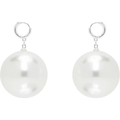 Sandy Liang Bubblegum Faux-pearl Earrings In White