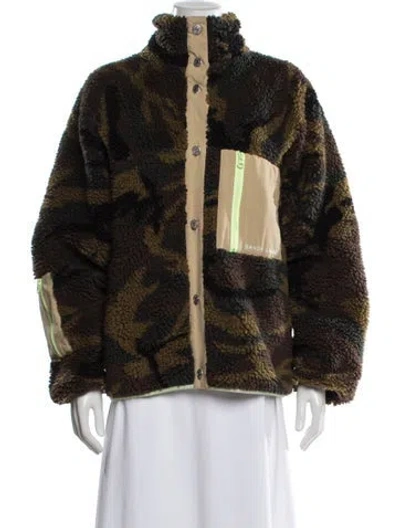 Pre-owned Sandy Liang Camouflage Print Jacket In Green