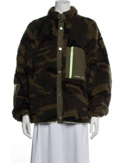 Pre-owned Sandy Liang Camouflage Print Jacket In Green