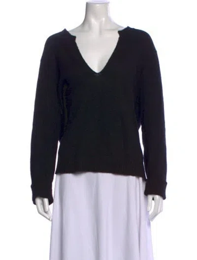 Pre-owned Sandy Liang Cashmere V-neck Sweater In Black