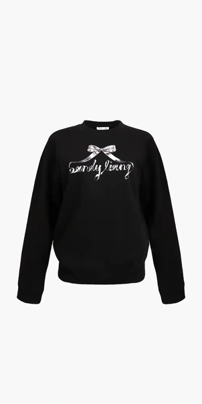 Sandy Liang Chrome Sweatshirt In Black