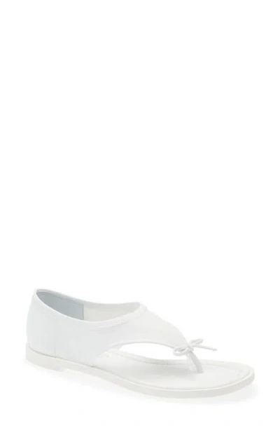 Sandy Liang Clark Bow Thong Sandal In White
