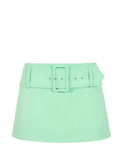 Sandy Liang Coho Belted Mini Skirt In Green