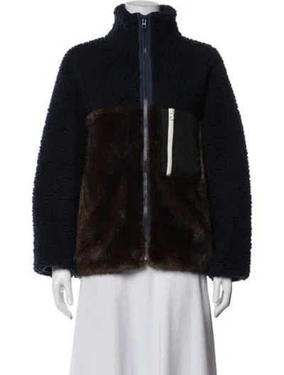 Pre-owned Sandy Liang Colorblock Pattern Jacket In Black