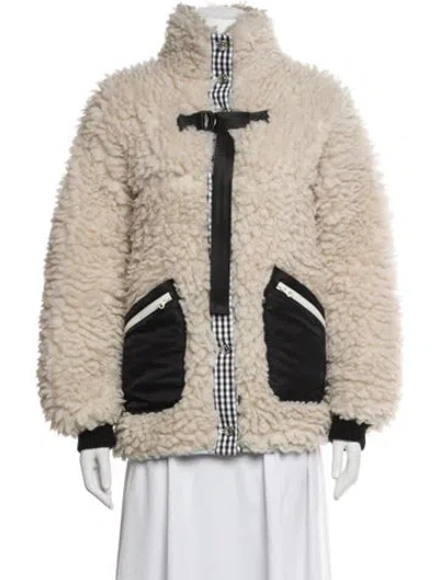 Pre-owned Sandy Liang Colorblock Pattern Jacket In Neutrals