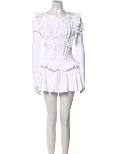 Pre-owned Sandy Liang Crew Neck Mini Dress W/ Tags In Neutral