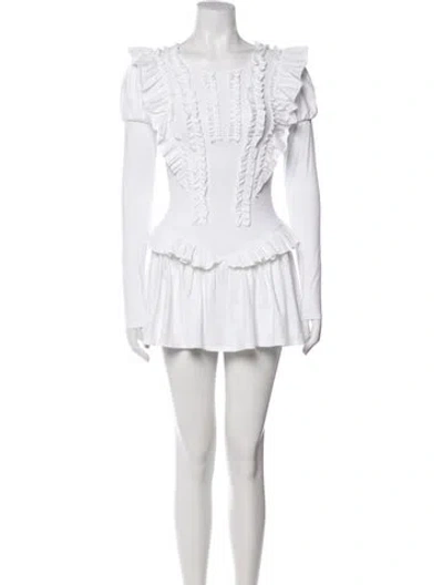 Pre-owned Sandy Liang Crew Neck Mini Dress W/ Tags In White