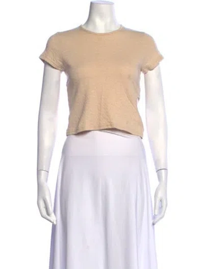 Pre-owned Sandy Liang Crew Neck Short Sleeve T-shirt In Neutrals