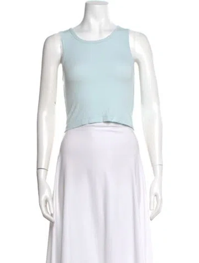 Pre-owned Sandy Liang Crew Neck Sleeveless Crop Top In Neutral